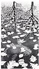 Unknown MC Escher Three Worlds painting